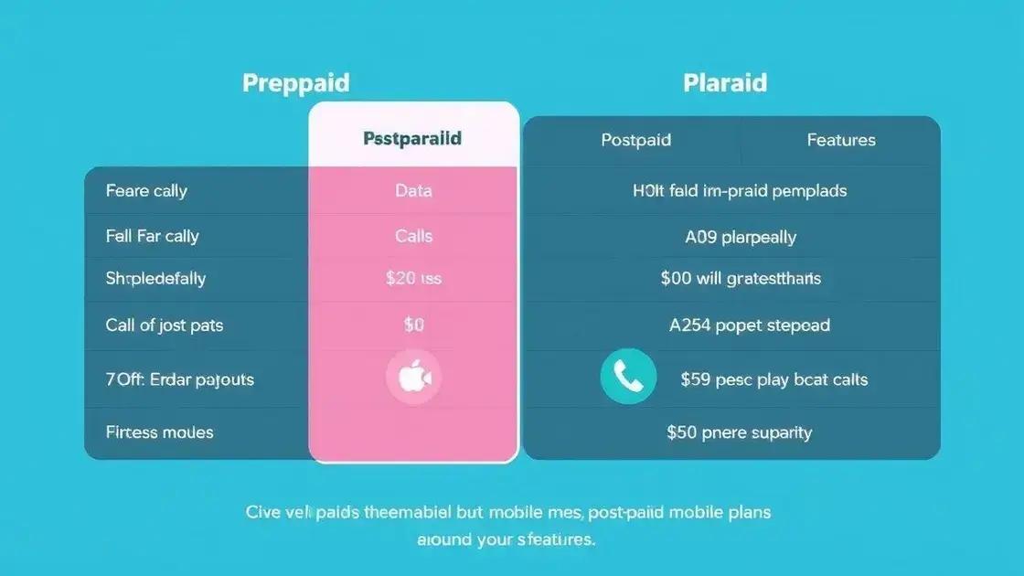 Comparação de custos entre planos pré-pago e pós-pago