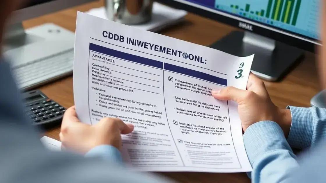 Vantagens e desvantagens do CDB