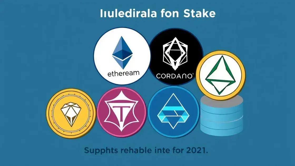 Principais criptomoedas para staking