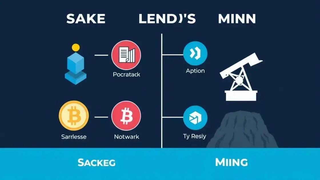 Comparação entre staking, lending e mineração