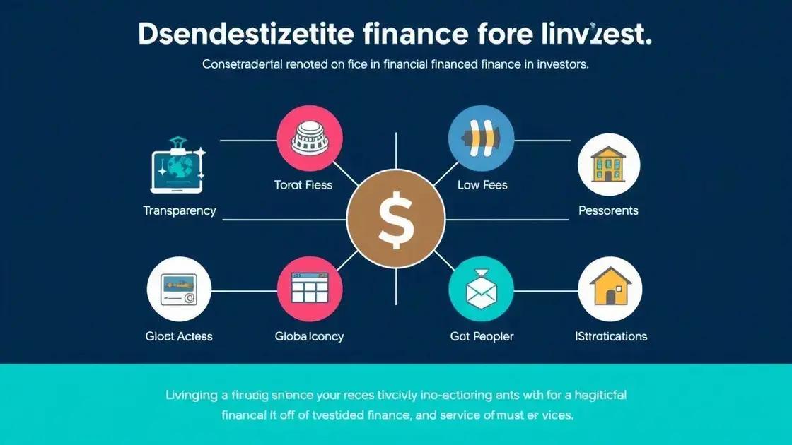 Vantagens das finanças descentralizadas para investidores
